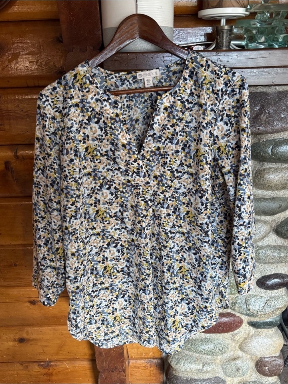 Eliane Rose Abstract Print Long Sleeve Blouse Large
